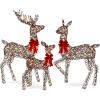 imageBest Choice Products 3Piece Large Lighted Christmas Deer Family Set 5Ft Outdoor Yard Decoration with 360 LED Lights Stakes Zip Ties  RattanRattan  Extra Large