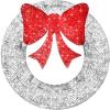 imageBest Choice Products 48in PreLit Outdoor Christmas Wreath Decoration LED Metal Holiday Decor for Home w 140 Lights Bow  GoldRedSilverRed