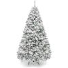 imageBest Choice Products Artificial Christmas Tree 6ft Unlit Snow Flocked Design Pine Tree Full Appearance Snowy wEasy Assembly Metal Stand45ft