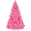 imageBest Choice Products Artificial Christmas Tree White 6ft Premium Pine Unlit Holiday Decoration Full Size Dcor Easy Assembly wMetal StandPink