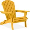 imageBest Choice Products Folding Adirondack Chair Outdoor Wooden Accent Furniture Fire Pit Lounge Chairs for Yard Garden Patio w 350lb Weight Capacity  NaturalMarigold Yellow
