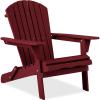 imageBest Choice Products Folding Adirondack Chair Outdoor Wooden Accent Furniture Fire Pit Lounge Chairs for Yard Garden Patio w 350lb Weight Capacity  NaturalDeep Red