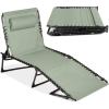 imageBest Choice Products Patio Chaise Lounge Chair Portable Outdoor Folding Recliner for Lawn w 8 Positions Handles 300lb Capacity  GraySage Green