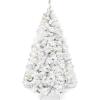 imageBest Choice Products PreLit Artificial Christmas Tree 6ft Snow Flocked Pine Tree 2in1 White and Multicolor LED Lights Full Snowy AppearanceWhite