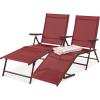 imageBest Choice Products Set of 2 Outdoor Patio Chaise Lounge Chair Adjustable Reclining Folding Pool Lounger for Poolside Deck Backyard wSteel Frame 250lb Weight Capacity  BlackRed