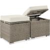 imageBest Choice Products Set of 2 Wicker Ottomans Multipurpose Outdoor Furniture for Patio Backyard Additional Seating Footrest Side Table wStorage Removable Cushions  GrayNavyWhite SandTaupe