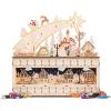 imageBest Choice Products Wooden Christmas Advent Calendar Shooting Star Holiday Decoration wBatteryOperated LED Light Background