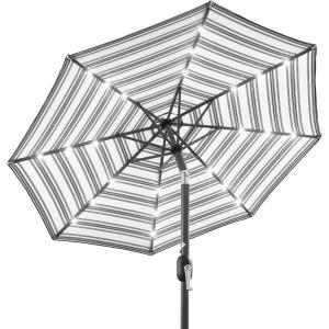 imageBest Choice Products 10ft Solar Polyester LED Lighted Patio Umbrella wTilt Adjustment and UVResistant Fabric  Striped BlackStriped Black