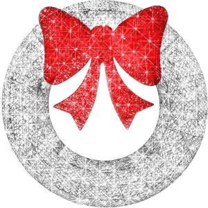 imageBest Choice Products 48in PreLit Outdoor Christmas Wreath Decoration LED Metal Holiday Decor for Home w 140 Lights Bow  GoldRedSilverRed