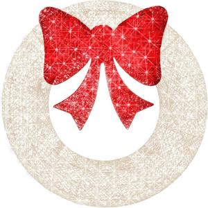imageBest Choice Products 48in PreLit Outdoor Christmas Wreath Decoration LED Metal Holiday Decor for Home w 140 Lights Bow  GoldRedWhiteRed