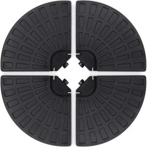 imageBest Choice Products 4Piece 158lb Capacity Cantilever Offset Patio Umbrella Circular Base Stand wCarry Handles EasyFill Spouts Base Connector Hooks UV Stability  BlackBlack