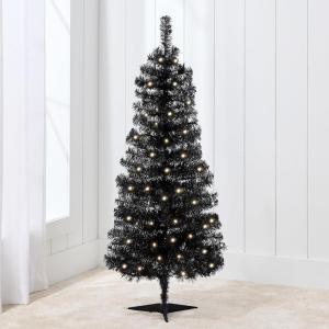 imageBest Choice Products 4ft Prelit Christmas Tree Artificial Mini Tree Perfect for Kids Apartments Bedroom with Twinkling LED Lights  LavenderBlack