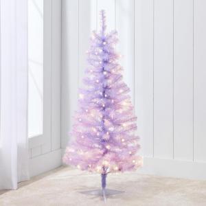 imageBest Choice Products 4ft Prelit Christmas Tree Artificial Mini Tree Perfect for Kids Apartments Bedroom with Twinkling LED Lights  LavenderLavender
