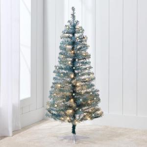 imageBest Choice Products 4ft Prelit Christmas Tree Artificial Mini Tree Perfect for Kids Apartments Bedroom with Twinkling LED Lights  LavenderPeacock Blue