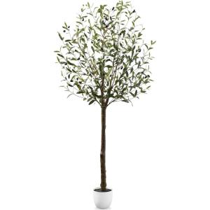 imageBest Choice Products 5Ft Artificial Olive Tree Lifelike Faux Tree wPlanter Pot Indoor Home Office Accent Decor Realistic Trunk Fruit Fake Plant65ft