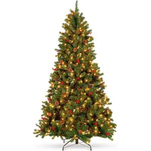 imageBest Choice Products 6ft PreLit PreDecorated Spruce Hinged Artificial Christmas Tree w 798 Tips Pinecones Berries 250 Lights Metal Base45ft