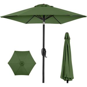 imageBest Choice Products 75ft HeavyDuty Round Outdoor Market Table Patio Umbrella wSteel Pole Push Button Tilt Easy Crank Lift  Sky BlueFern