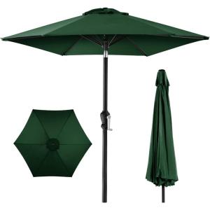 imageBest Choice Products 75ft HeavyDuty Round Outdoor Market Table Patio Umbrella wSteel Pole Push Button Tilt Easy Crank Lift  Sky BlueGreen