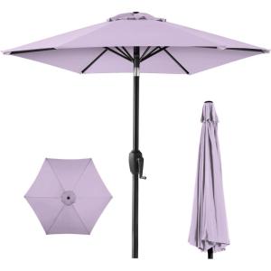 imageBest Choice Products 75ft HeavyDuty Round Outdoor Market Table Patio Umbrella wSteel Pole Push Button Tilt Easy Crank Lift  Sky BlueLavender
