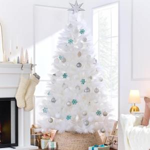 imageBest Choice Products Artificial Ivory Pampas Christmas Tree 75ft Premium Deluxe Unlit Pampas Grass Holiday Dcor Easy Assembly Metal BaseWhite