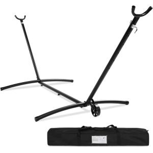imageBest Choice Products Portable HeavyDuty 9ft Steel Hammock Stand wBuiltin Wheel Carrying Case WeatherResistant Finish 450lb Capacity