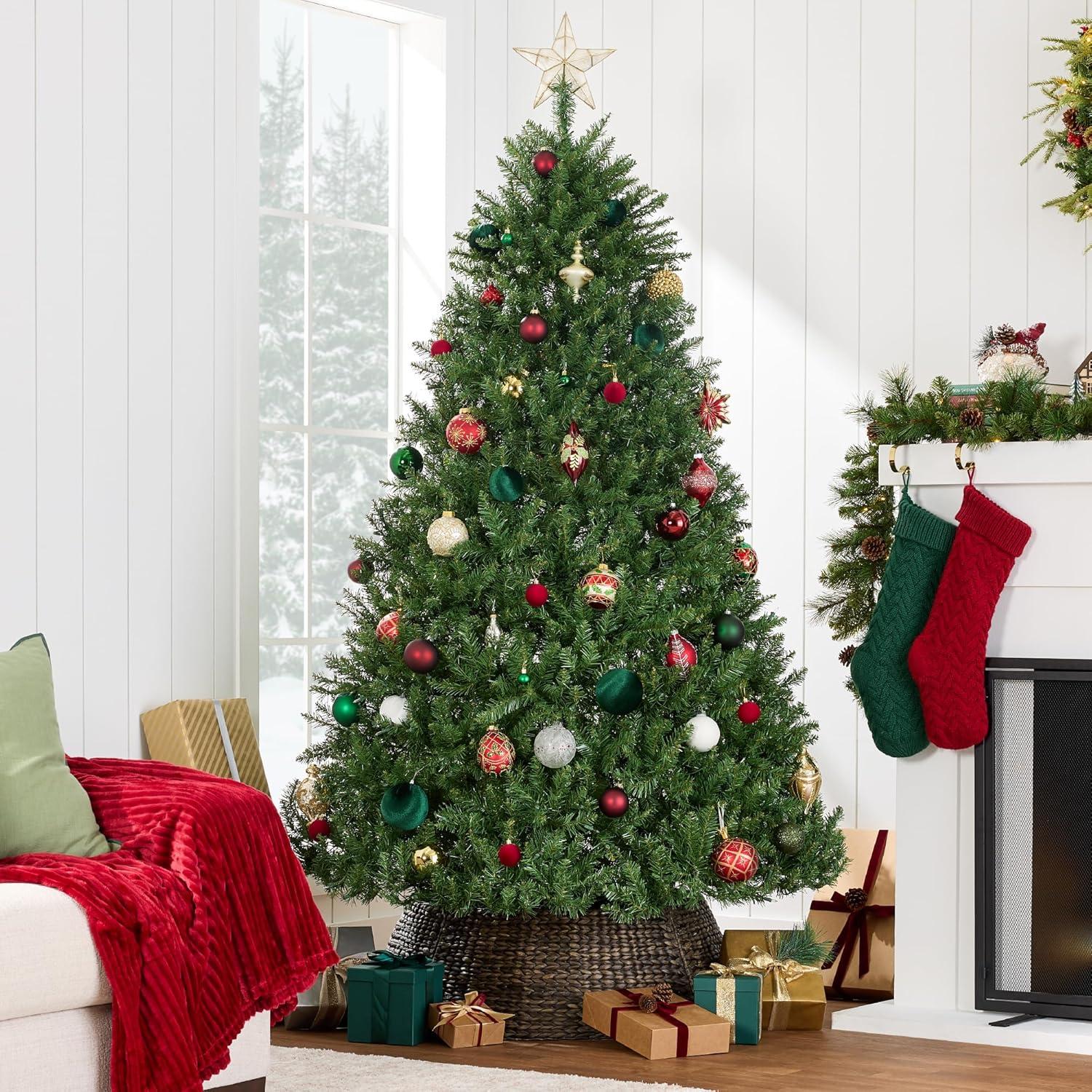 imageBest Choice Products Douglas Fir Christmas Tree 6ft Unlit Artificial Full Fir Holiday Decoration Realistic Appearance wMetal Stand75ft