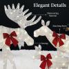 imageBest Choice Products 2D Moose Family Outdoor 2Pc Christmas Yard Dcor 4ft Lighted Yard Set Prelit AllWeather w 125 LEDs Ground Stakes  GoldWhite  3Piece