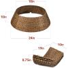 imageBest Choice Products 36in Christmas Tree Collar Woven Hyacinth 3Piece Holiday Rattan Tree Skirt Accessory for Home wCord CutOut  NaturalChestnut