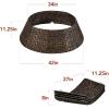 imageBest Choice Products 36in Christmas Tree Collar Woven Hyacinth 3Piece Holiday Rattan Tree Skirt Accessory for Home wCord CutOut  NaturalEspresso