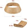imageBest Choice Products 36in Christmas Tree Collar Woven Hyacinth 3Piece Holiday Rattan Tree Skirt Accessory for Home wCord CutOut  NaturalNatural