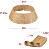 imageBest Choice Products 36in Christmas Tree Collar Woven Hyacinth 3Piece Holiday Rattan Tree Skirt Accessory for Home wCord CutOut  NaturalNatural