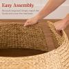 imageBest Choice Products 36in Christmas Tree Collar Woven Hyacinth 3Piece Holiday Rattan Tree Skirt Accessory for Home wCord CutOut  NaturalNatural