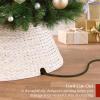 imageBest Choice Products 36in Christmas Tree Collar Woven Hyacinth 3Piece Holiday Rattan Tree Skirt Accessory for Home wCord CutOut  NaturalWashed White
