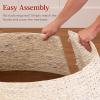 imageBest Choice Products 36in Christmas Tree Collar Woven Hyacinth 3Piece Holiday Rattan Tree Skirt Accessory for Home wCord CutOut  NaturalWashed White