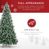 imageBest Choice Products 6ft PreDecorated Holiday Christmas Tree for Home Office Party Decoration w 1000 PVC Branch Tips Partially Flocked Design Pine Cones Metal Hinges ampamp Base12ft