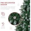 imageBest Choice Products 6ft PreDecorated Holiday Christmas Tree for Home Office Party Decoration w 1000 PVC Branch Tips Partially Flocked Design Pine Cones Metal Hinges ampamp Base12ft