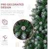 imageBest Choice Products 6ft PreDecorated Holiday Christmas Tree for Home Office Party Decoration w 1000 PVC Branch Tips Partially Flocked Design Pine Cones Metal Hinges ampamp Base9ft