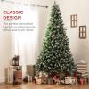 imageBest Choice Products 6ft PreDecorated Holiday Christmas Tree for Home Office Party Decoration w 1000 PVC Branch Tips Partially Flocked Design Pine Cones Metal Hinges ampamp Base75ft