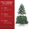imageBest Choice Products 6ft PreDecorated Holiday Christmas Tree for Home Office Party Decoration w 1000 PVC Branch Tips Partially Flocked Design Pine Cones Metal Hinges ampamp Base45ft