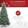 imageBest Choice Products 6ft PreDecorated Holiday Christmas Tree for Home Office Party Decoration w 1000 PVC Branch Tips Partially Flocked Design Pine Cones Metal Hinges ampamp Base75ft