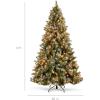 imageBest Choice Products Christmas Tree PreLit PreDecorated Artificial 6ft Frosted Pine Holiday Decoration wFrosted Tips Pine Cones Berries12ft