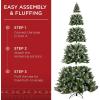 imageBest Choice Products Christmas Tree PreLit PreDecorated Artificial 6ft Frosted Pine Holiday Decoration wFrosted Tips Pine Cones Berries12ft