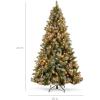 imageBest Choice Products Christmas Tree PreLit PreDecorated Artificial 6ft Frosted Pine Holiday Decoration wFrosted Tips Pine Cones Berries45ft