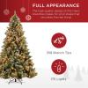 imageBest Choice Products Christmas Tree PreLit PreDecorated Artificial 6ft Frosted Pine Holiday Decoration wFrosted Tips Pine Cones Berries45ft