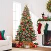 imageBest Choice Products Christmas Tree PreLit PreDecorated Artificial 6ft Frosted Pine Holiday Decoration wFrosted Tips Pine Cones Berries75ft