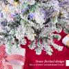 imageBest Choice Products Flocked Pencil Christmas Tree PreLit Slim Artificial Holiday Decoration 6ft Lighted Skinny wBase Warm White LightsDual WhiteMulti Color Lights