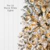 imageBest Choice Products Flocked Pencil Christmas Tree PreLit Slim Artificial Holiday Decoration 6ft Lighted Skinny wBase Warm White LightsWhite Lights