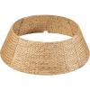 imageBest Choice Products 36in Christmas Tree Collar Woven Hyacinth 3Piece Holiday Rattan Tree Skirt Accessory for Home wCord CutOut  NaturalNatural