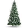 imageBest Choice Products 6ft PreDecorated Holiday Christmas Tree for Home Office Party Decoration w 1000 PVC Branch Tips Partially Flocked Design Pine Cones Metal Hinges ampamp Base12ft