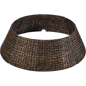 imageBest Choice Products 36in Christmas Tree Collar Woven Hyacinth 3Piece Holiday Rattan Tree Skirt Accessory for Home wCord CutOut  NaturalEspresso